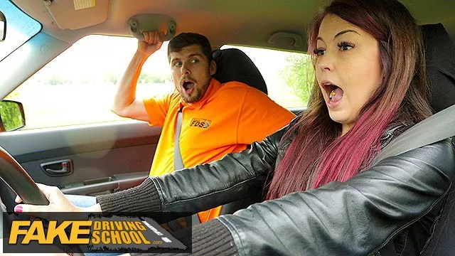 Fake Driving School - Instructor With Big Dick Bonnet Fucks and Licks Cute Students' Butt