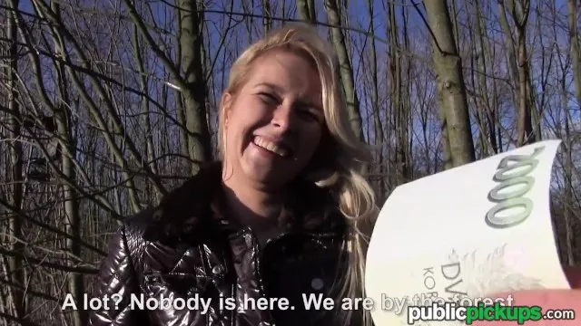 Public Pickups - Euro Blonde Bangs in the Open Air