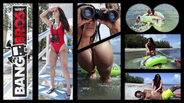 Monsters Of Cock - Valerie Kay's sexy Baywatch babe saves Charlie Mac from danger